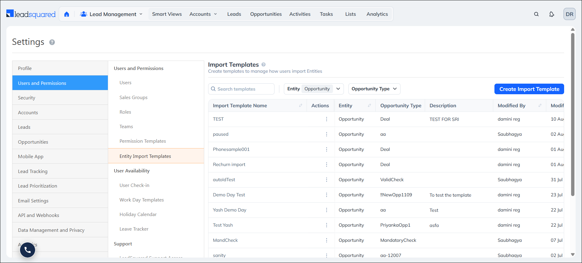 LeadSquared Opportunity Import Template
