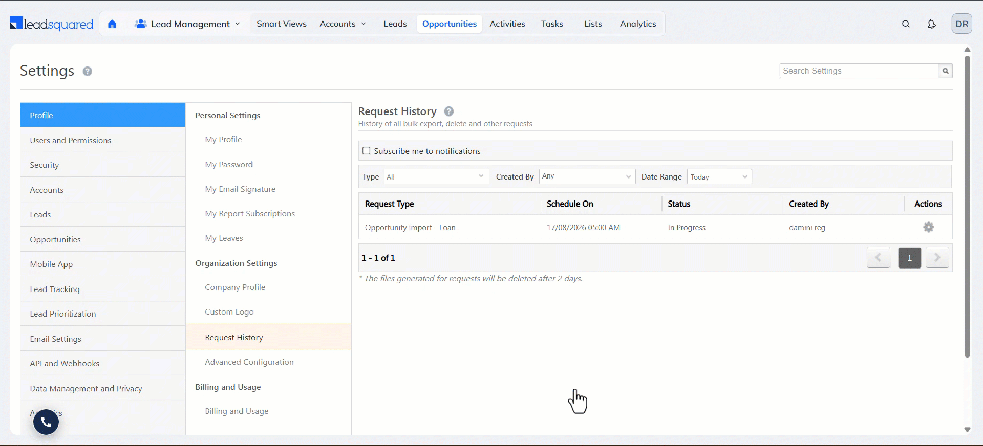 LeadSquared Opportunity Import Template