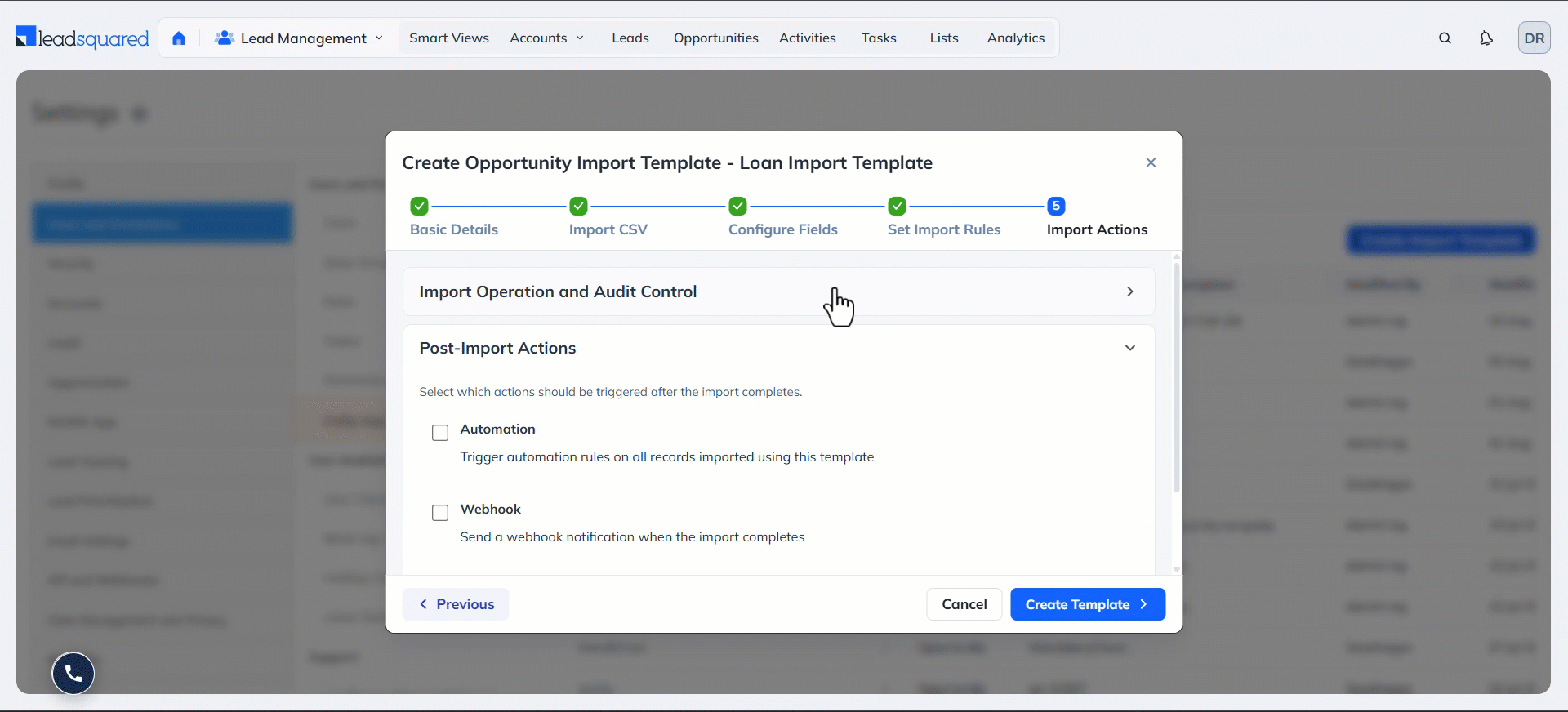 LeadSquared Opportunity Import Template