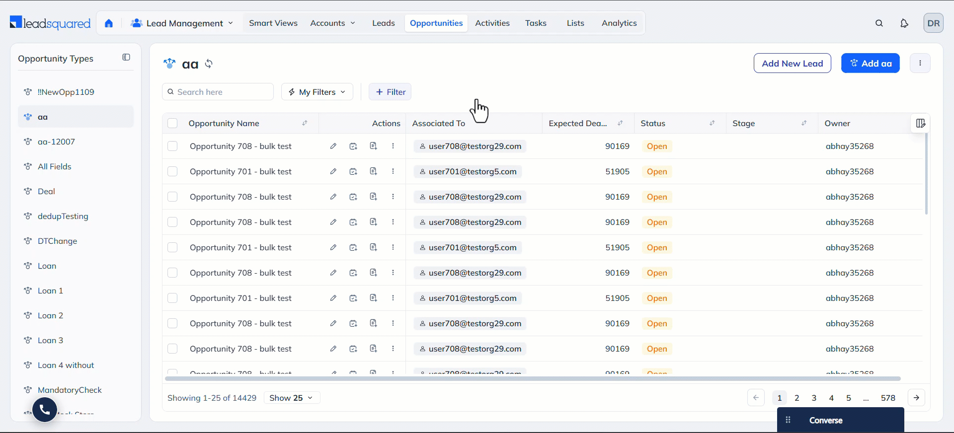 LeadSquared Opportunity Import Template