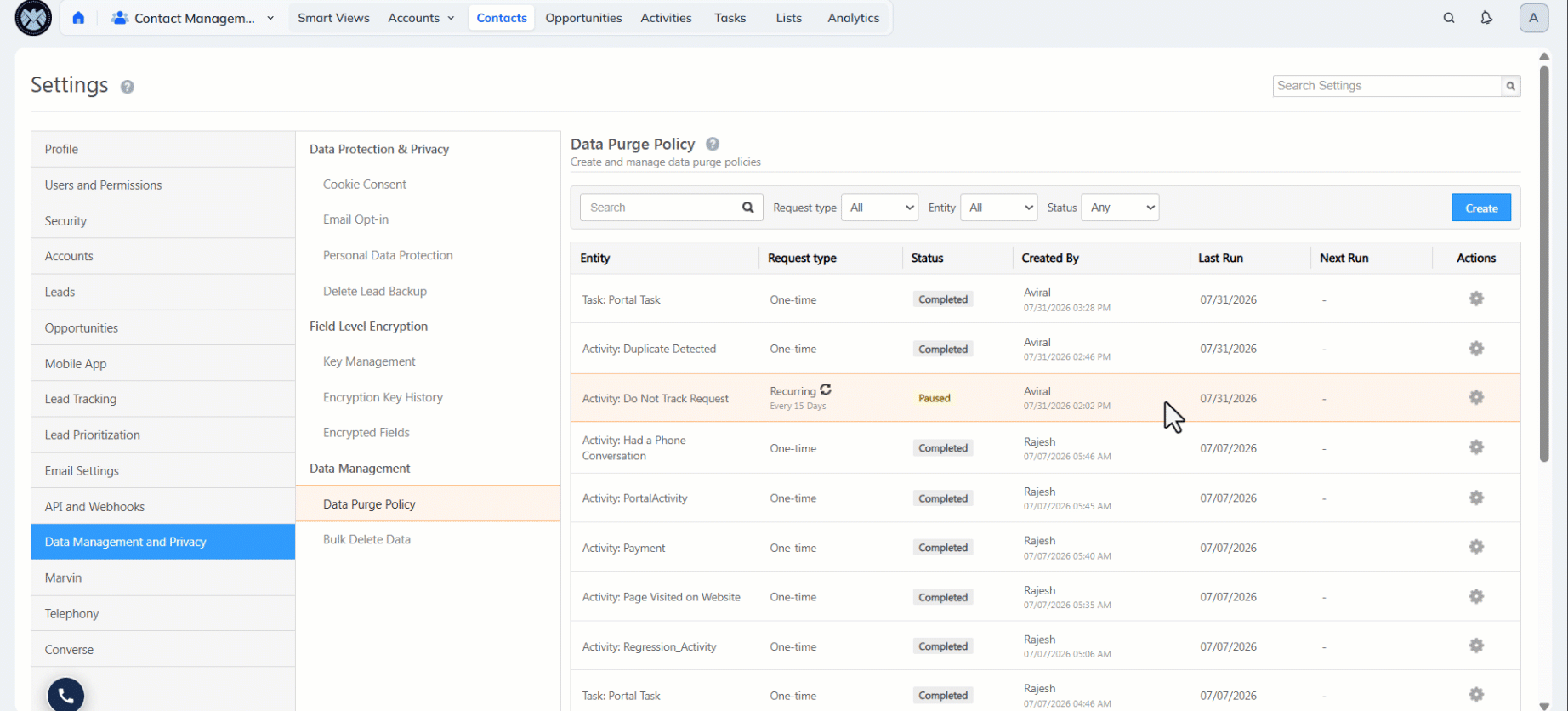 Leadsquared - Data Purge Policy