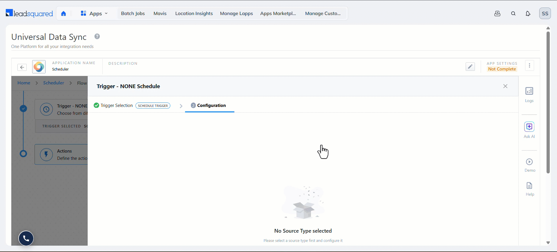 Universal Data Sync LeadSquared Scheduler Trigger