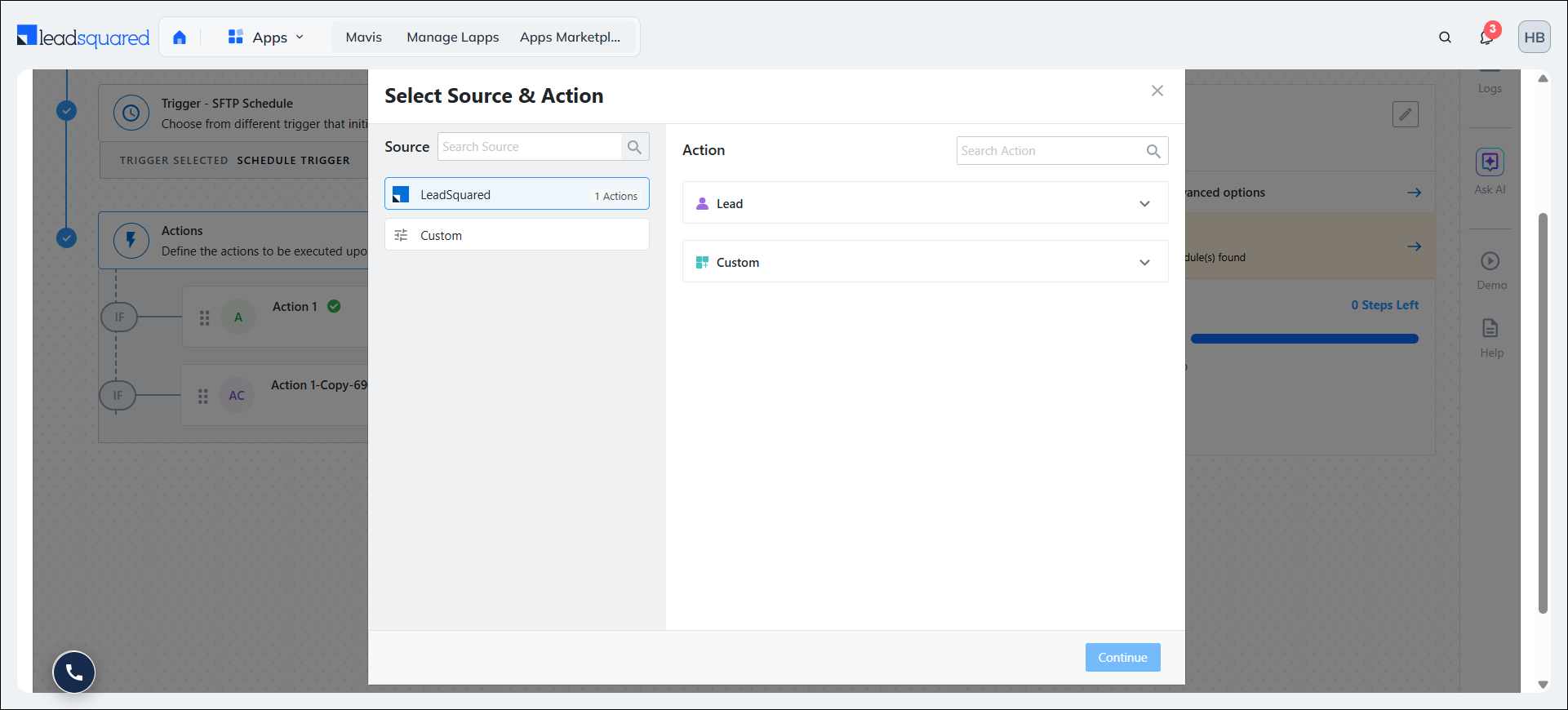 Universal Data Sync LeadSquared Scheduler Trigger