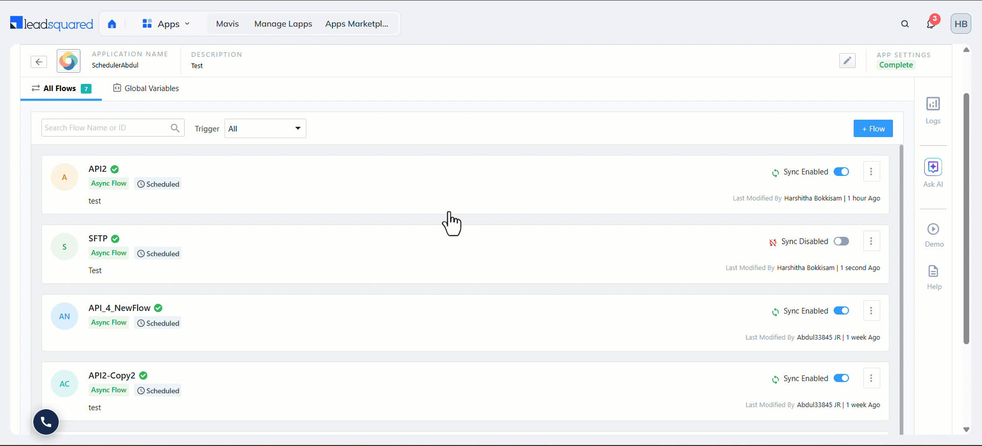Universal Data Sync LeadSquared Scheduler Trigger