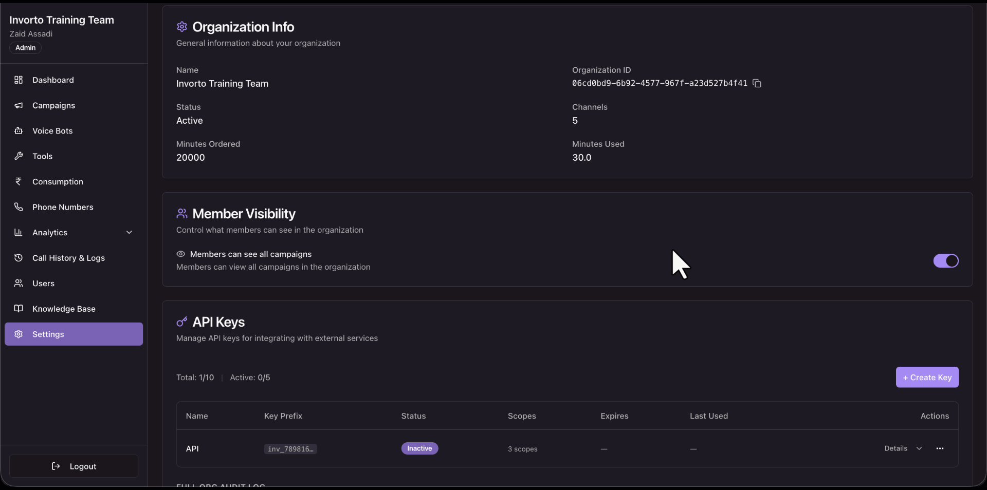 create an api key