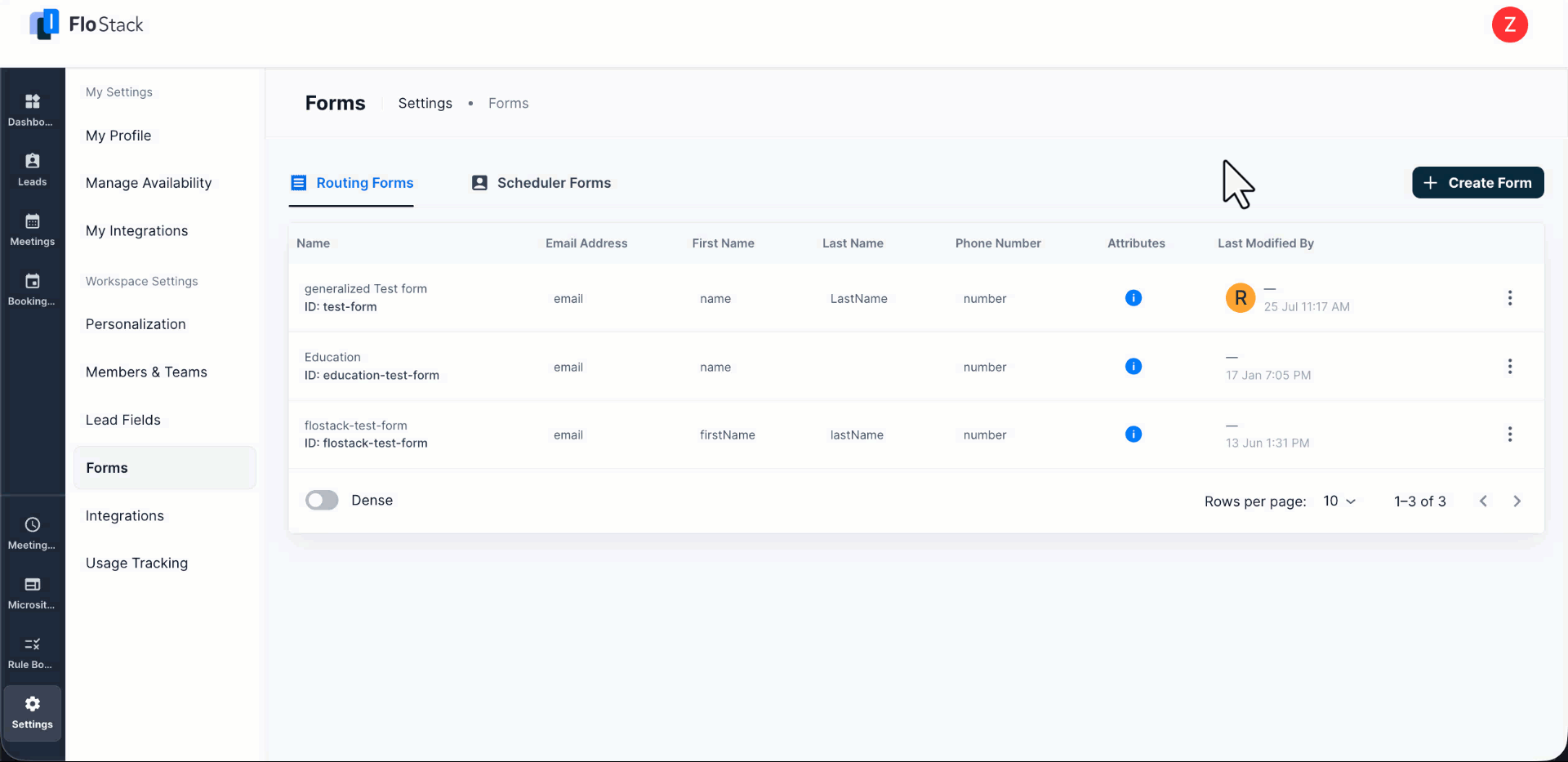 creating a routing form