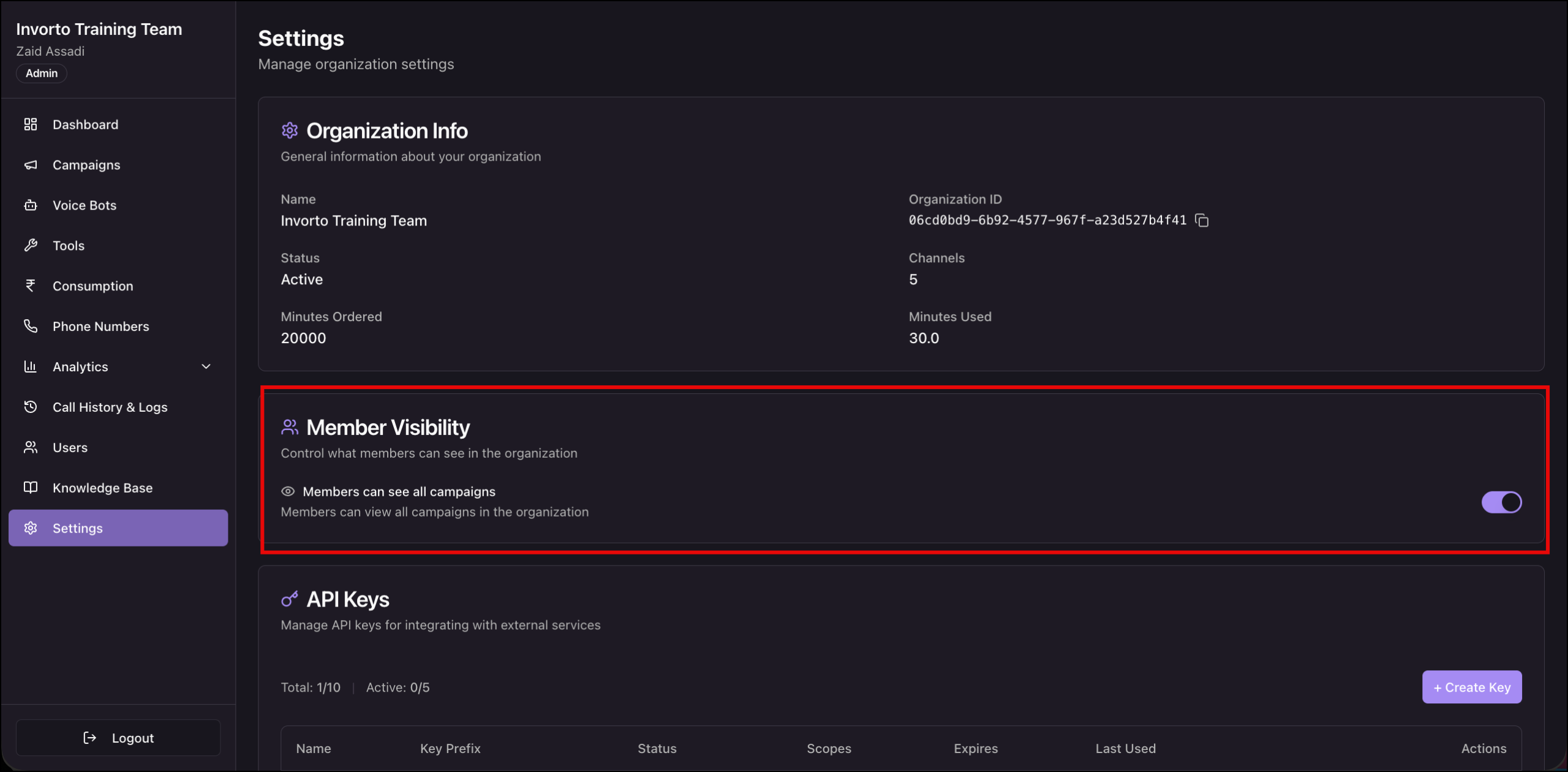 member visibility
