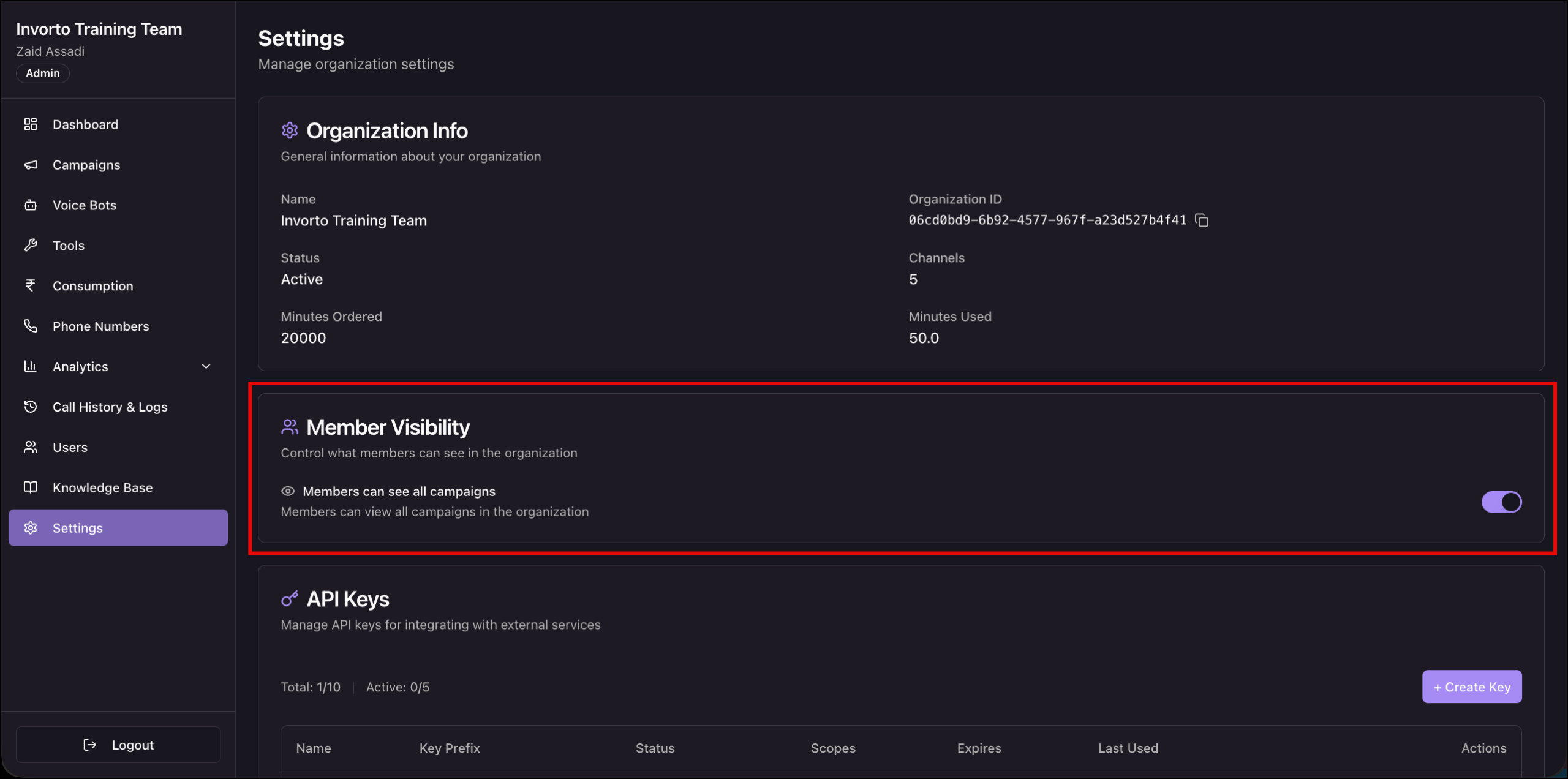 member visibility