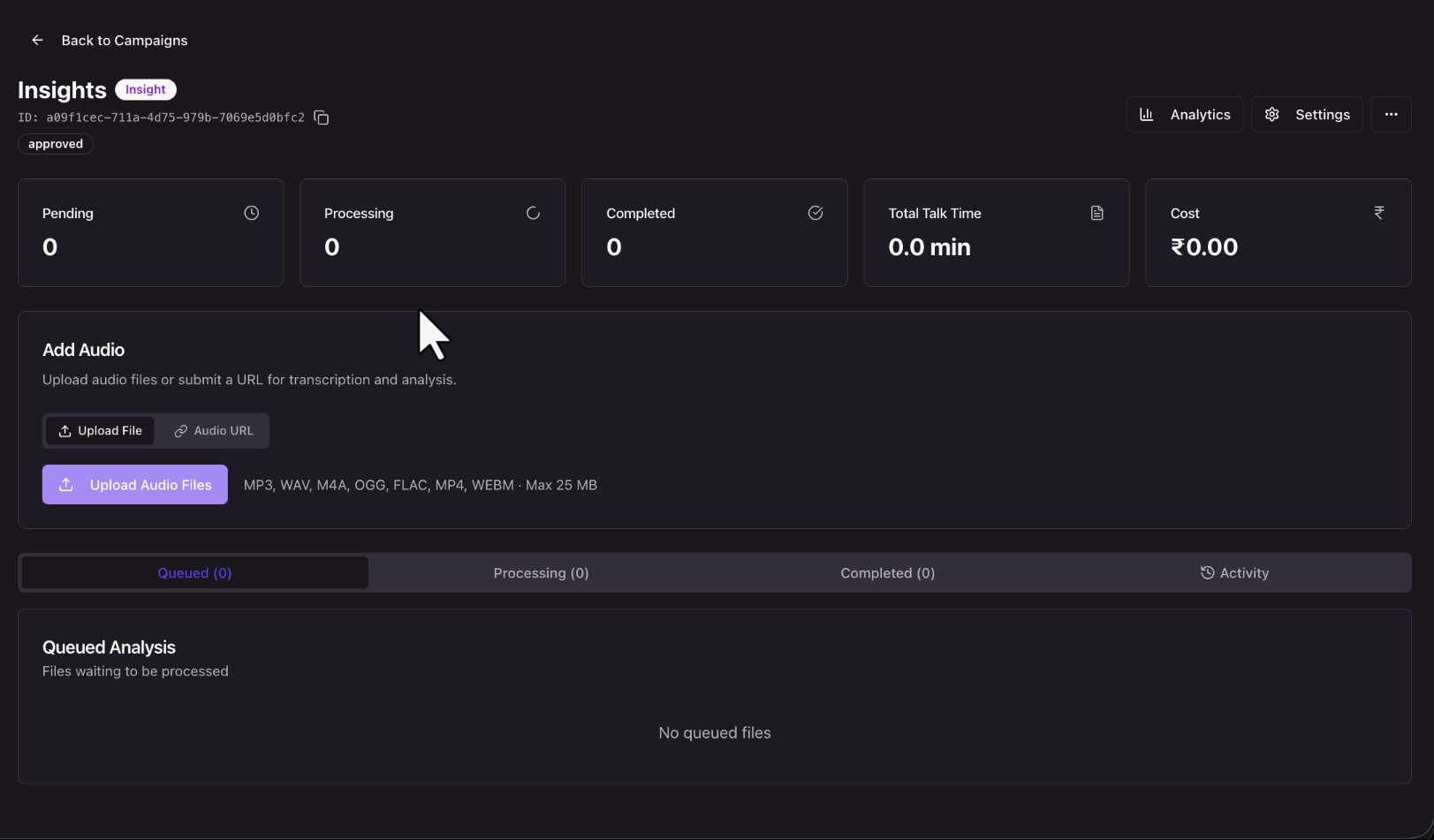 upload audio files