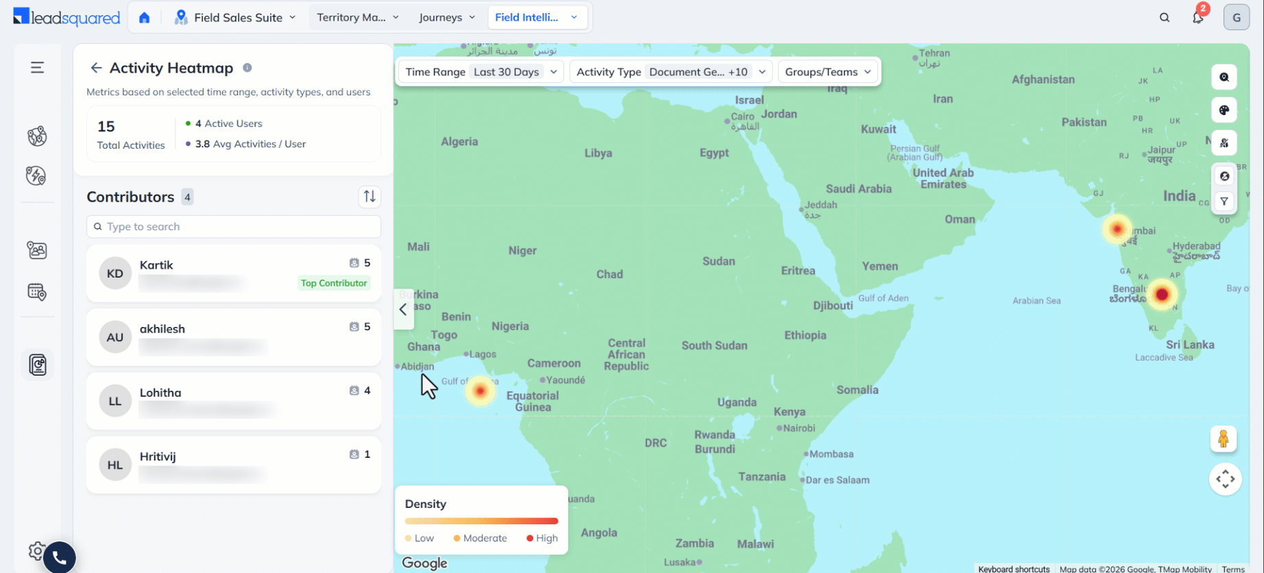 Leadsquared - Activity Heatmaps