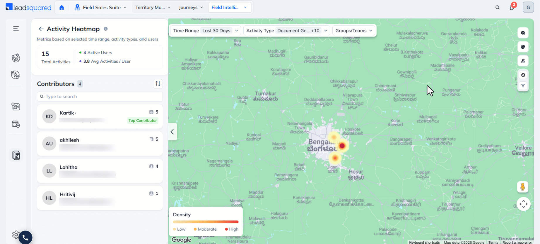 Leadsquared - Activity Heatmaps