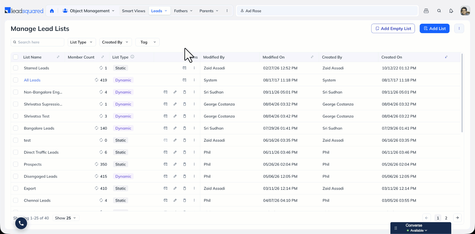clone a lead from lists