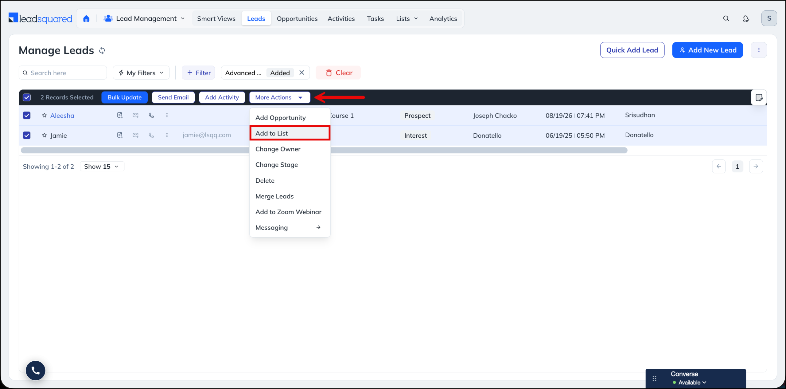 create list
