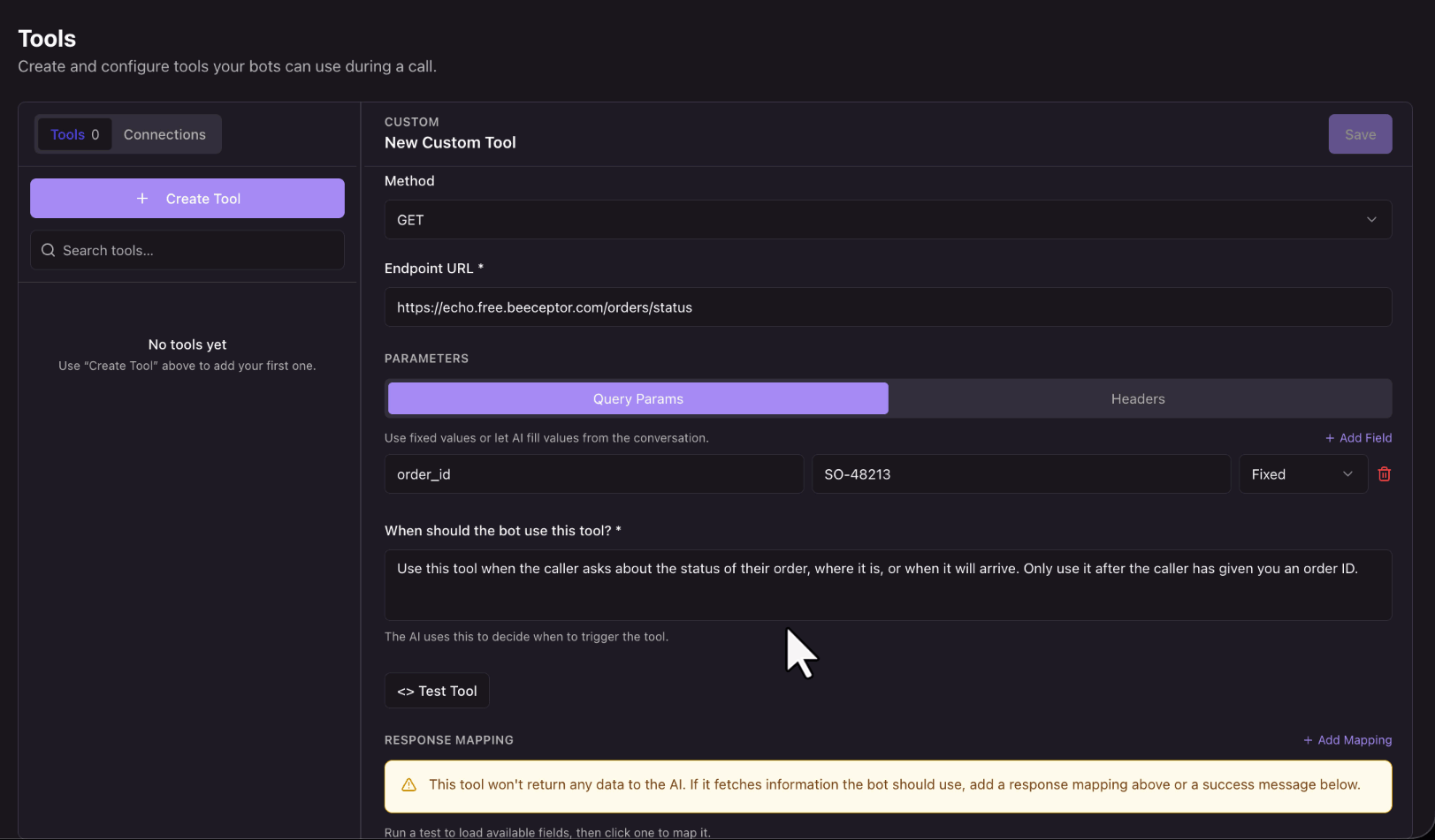 run the test tool
