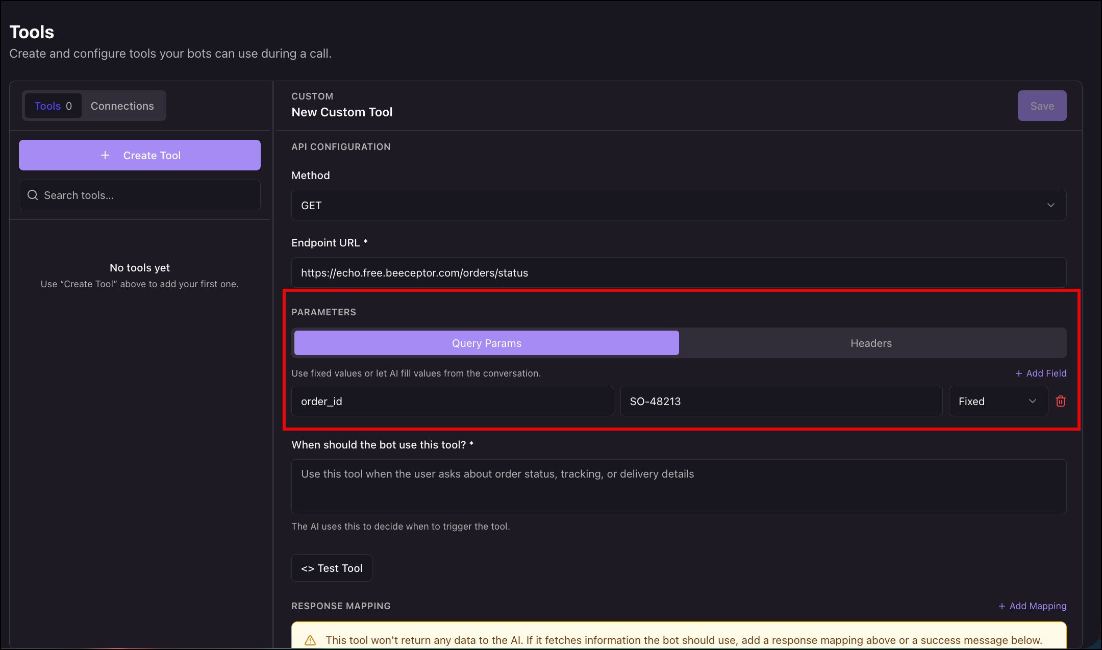 tools parameters