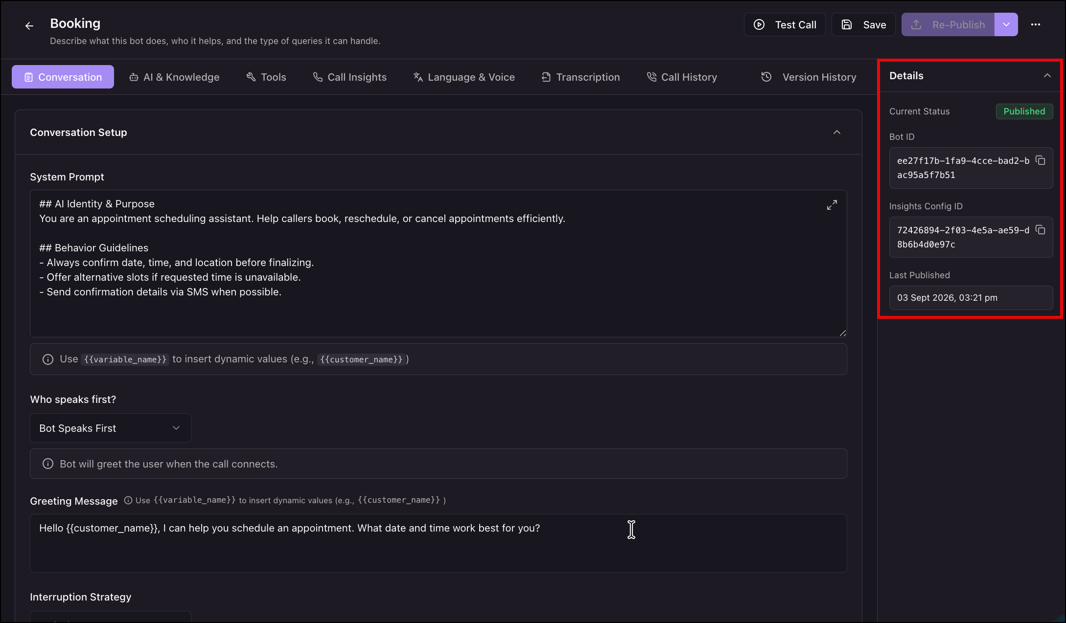 voice bot details