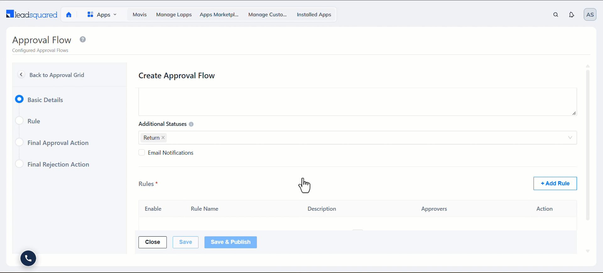 LeadSquared Approvals Template