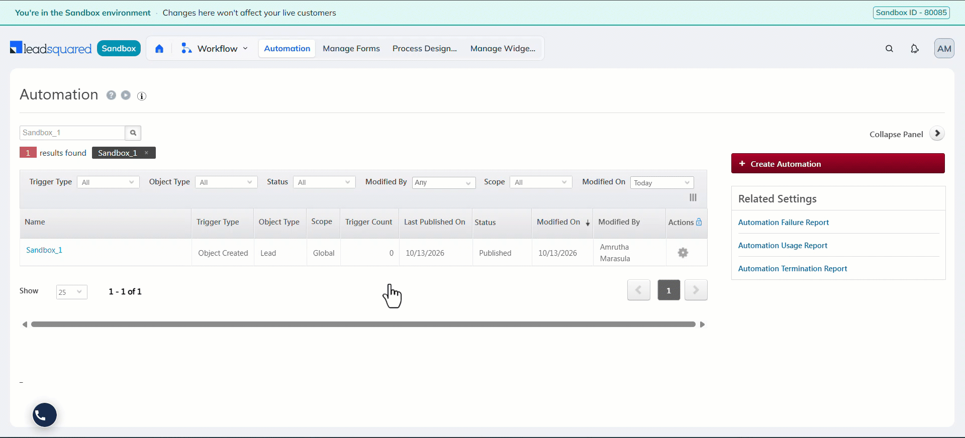 LeadSquared Sandbox v2