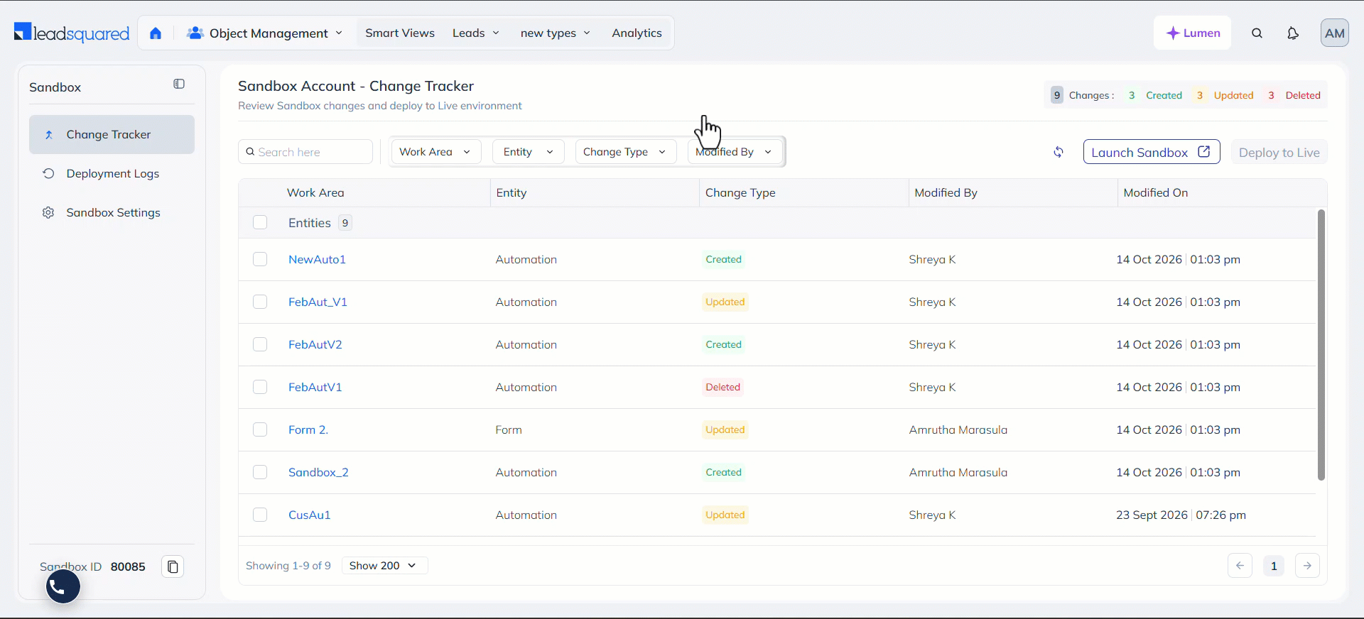 LeadSquared Sandbox v2