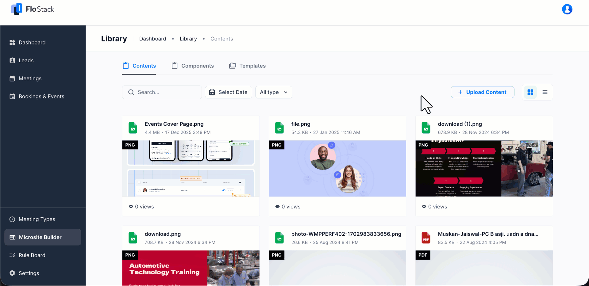 add content to library
