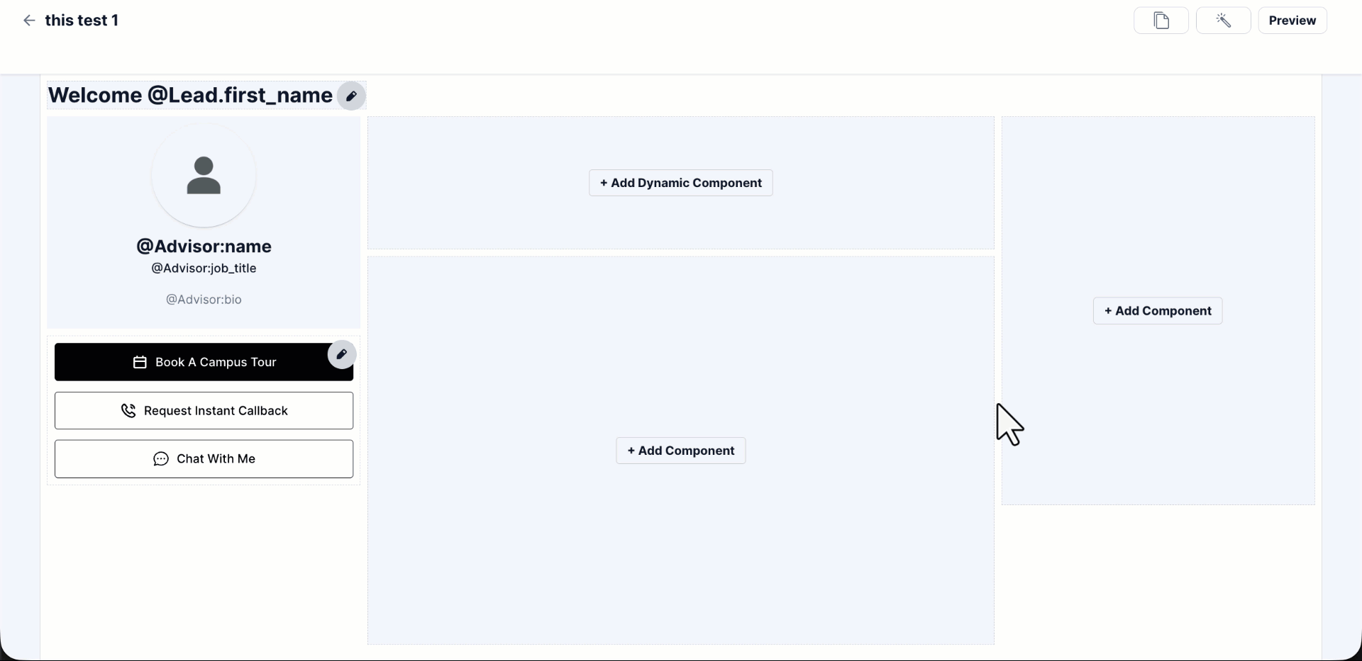 adding content on microsite template