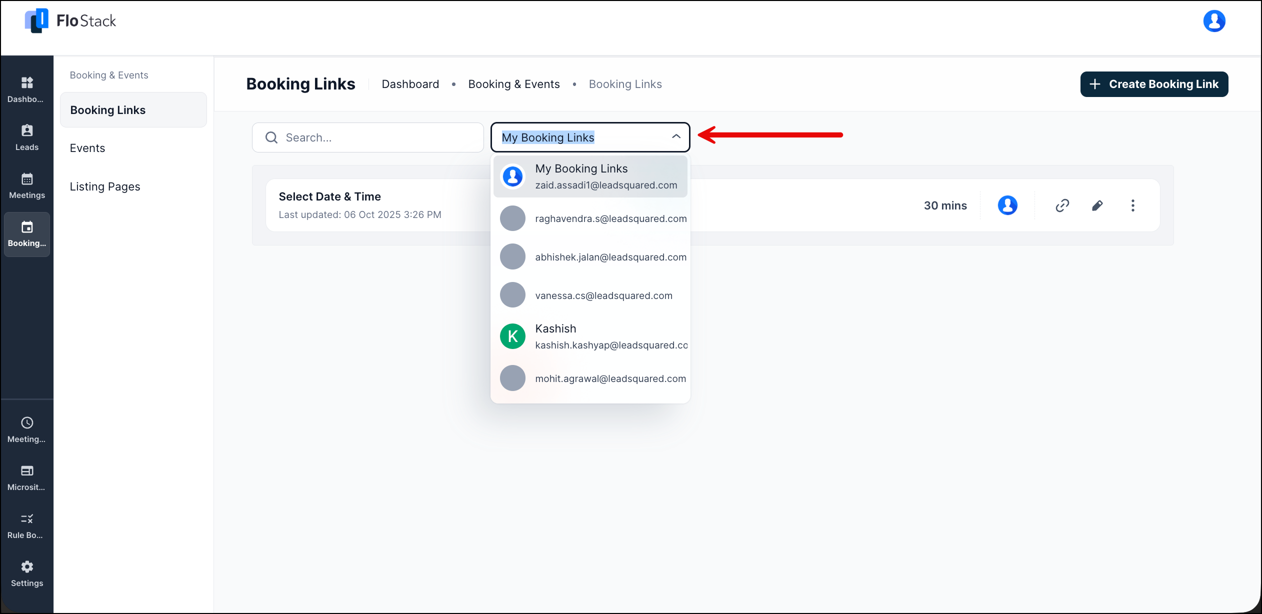 create booking links for other users
