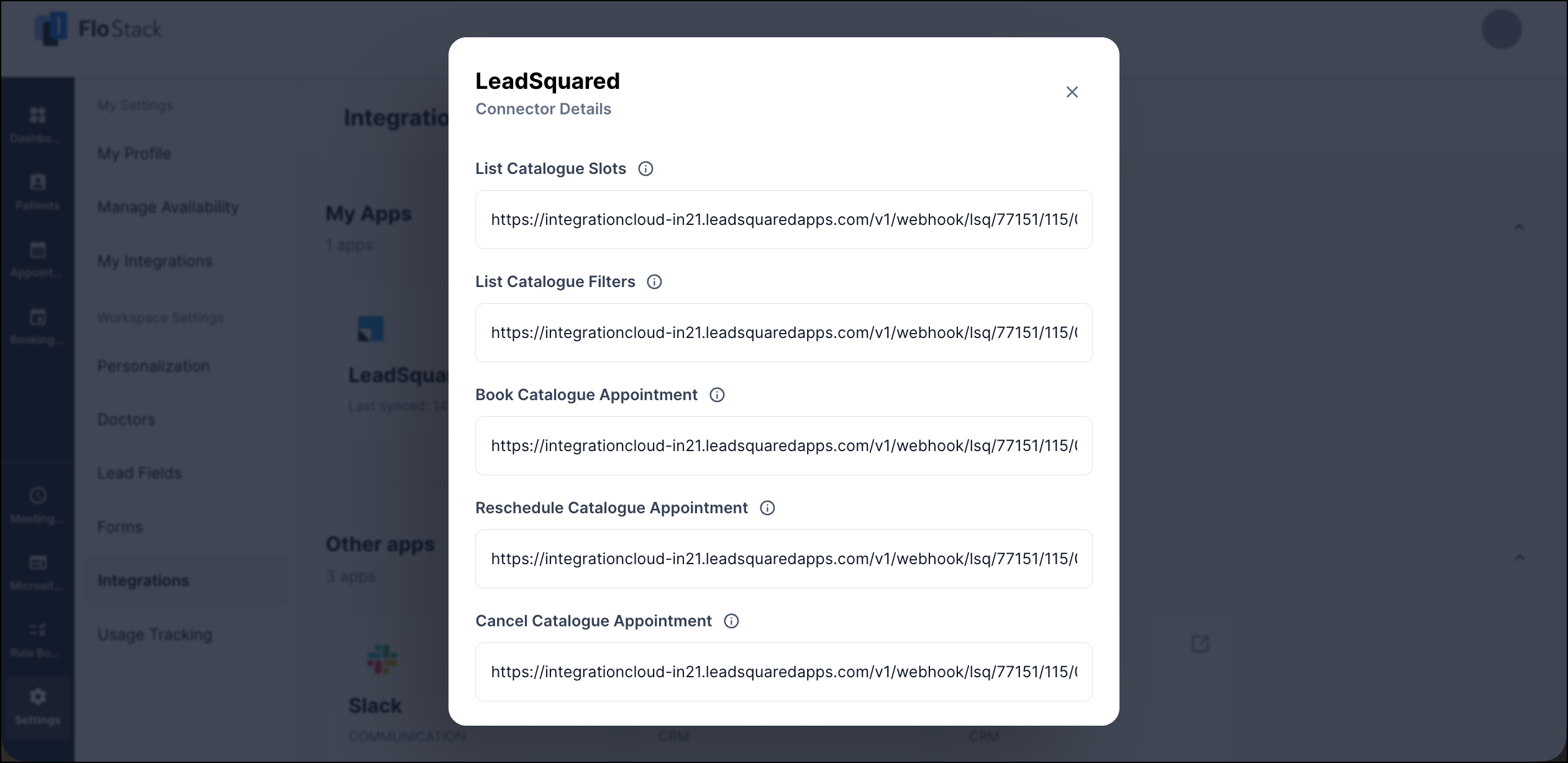 uds settings integration lsq